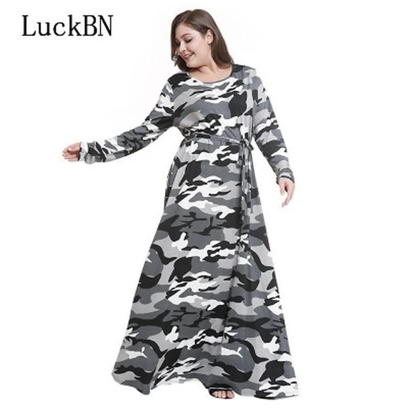 

Women's Casual Long Plus Size Summer Dresses 2021 Autumn New Ladies printing Evening Party Printed Maxi Dress Female Vestidos