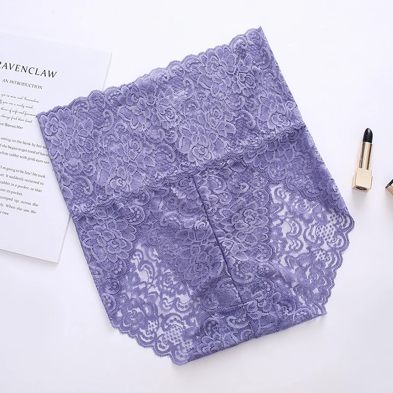 

Women's Summer Lace Briefs Waist Thin Section Temptation Seamless Transparent Intimates High-waisted Buttocks-up Abdomen Panties