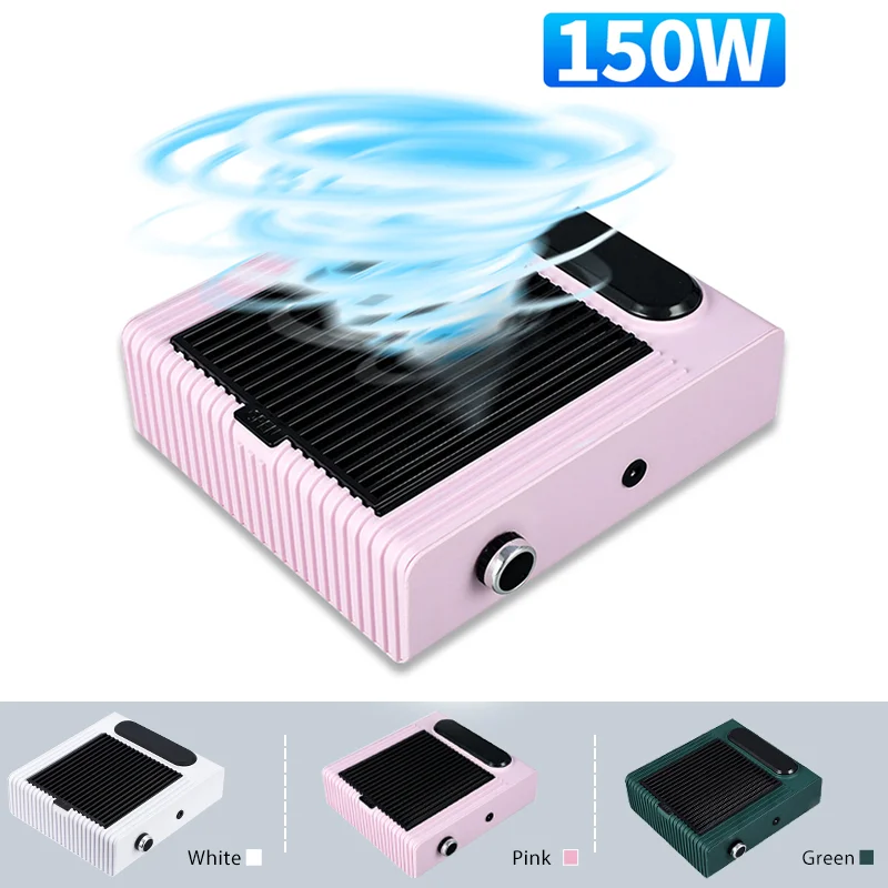 150W High Power Nail Dust Collector Vacuum Cleaner Professional Nails Vacuum Cleaner Tools for Manicure With Fan Reusable Filter