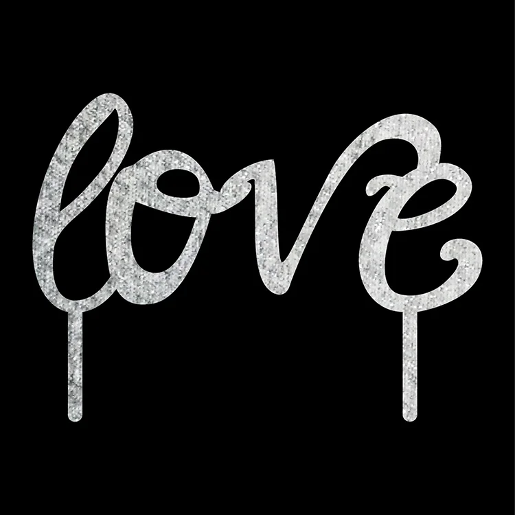 

Love Acrylic Cake Topper Wedding Cake Flags Valentines Day Anniversary Happy Birthday Decoration Party Baking Accessories DIY
