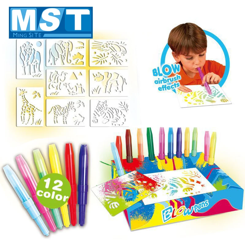 Выдувные ручки живопись развивающие игрушки для рисования когнитивные Дети