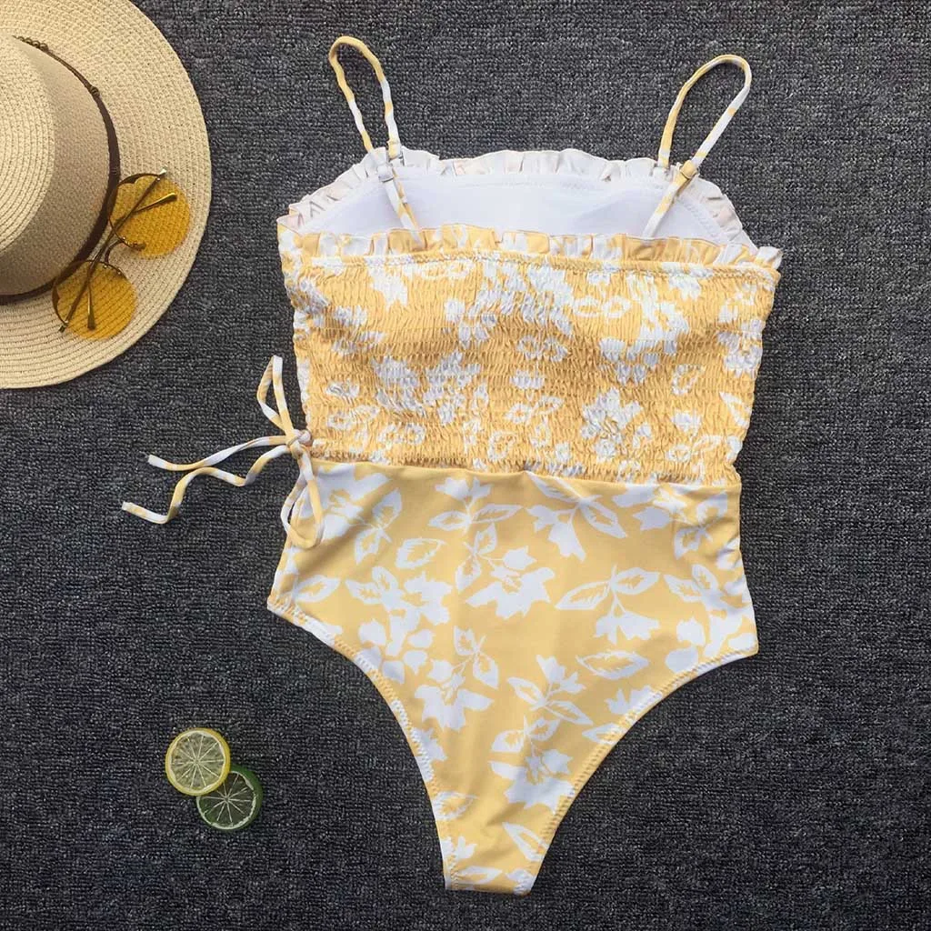 

2021 New Arrival 1 Piece Bathing Suit Women Swimsuit Swimwear Summer Beachwear Push up Bikini Floral Print Swimsuit Bathing Suit