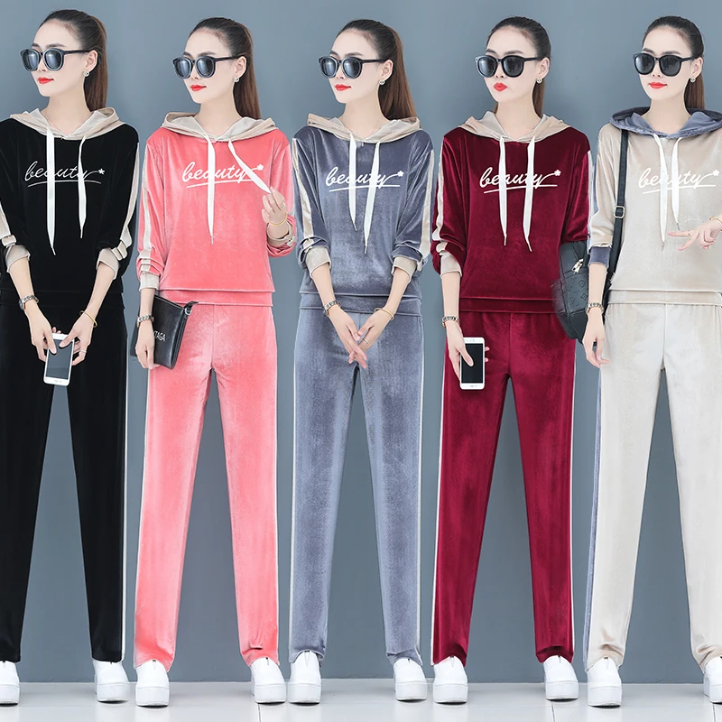 

Casual Hooded Outfits for Women Matching Sets Spring Autumn Grey Plus Size 2 Piece Set Woman Clothes