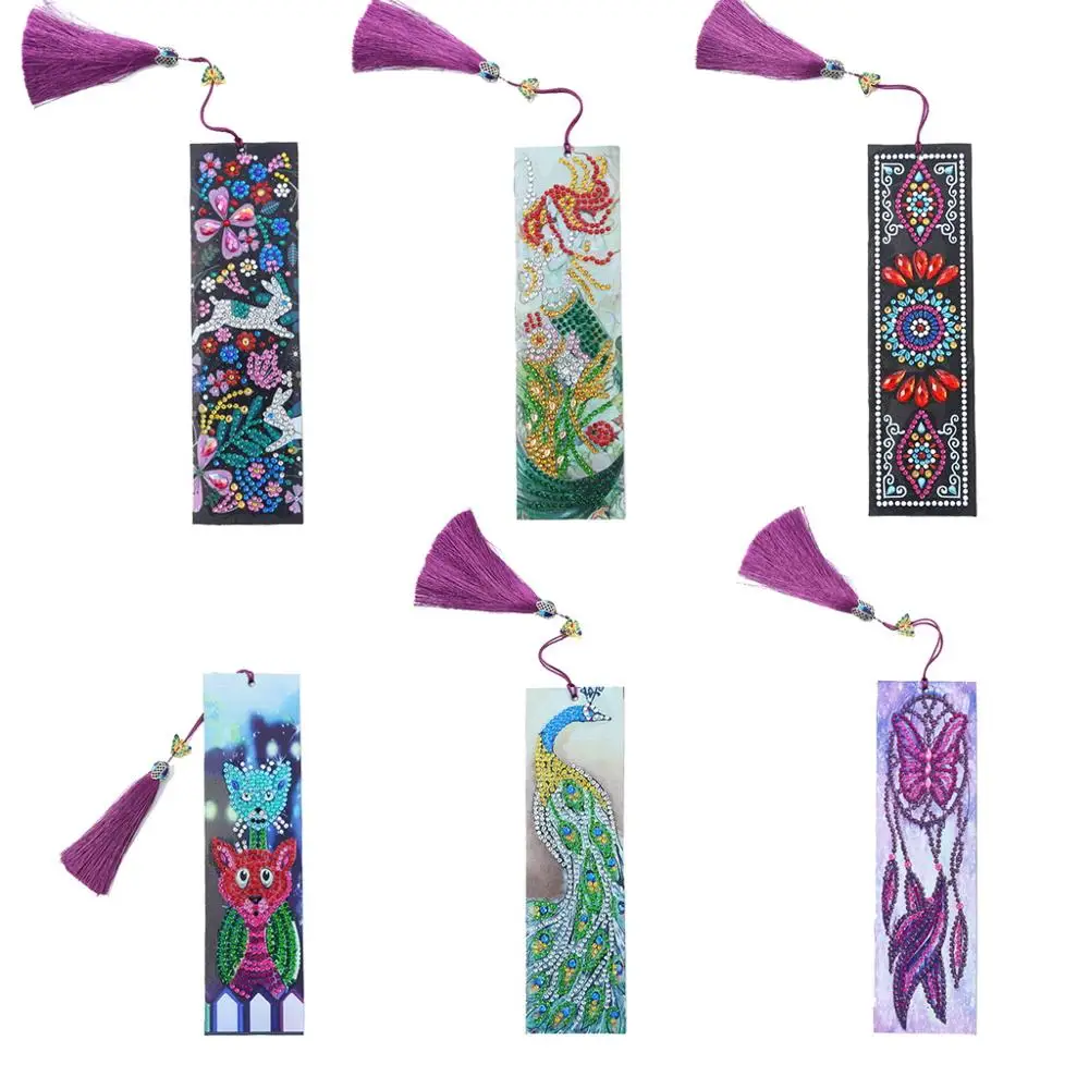 Набор для вышивки крестом URYKE, алмазная вышивка 5D из кожи, для творчества, домашнего декора, для детей, взрослых, сделай сам, закладки с живописью