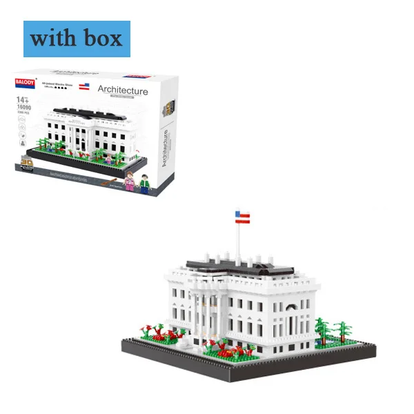 16090 with box Мини архитектурные блоки модель небольшие строительные кирпичи Balody игрушка из блоков diamond собор Совместимость город игрушки для детей, подарок - Цвет: 16090 with box