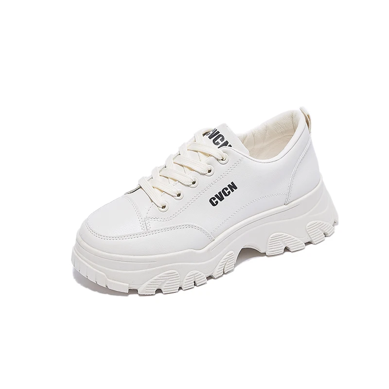 

2021 autumn new Korean style student leisure heightening sports shoes thick bottom running white shoes female dad shoes