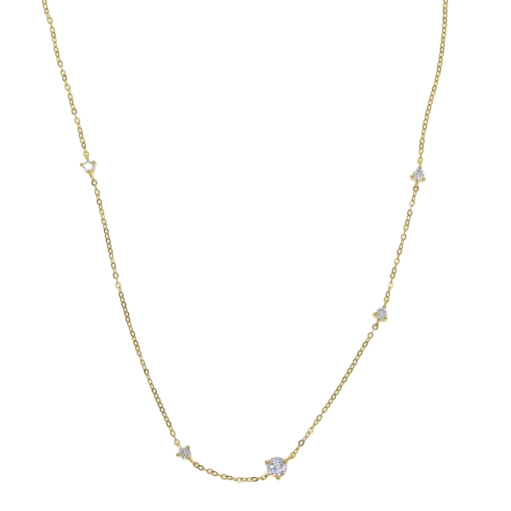 Ожерелье-чокер женское из серебра 100% пробы с треугольными фианитами | Украшения и