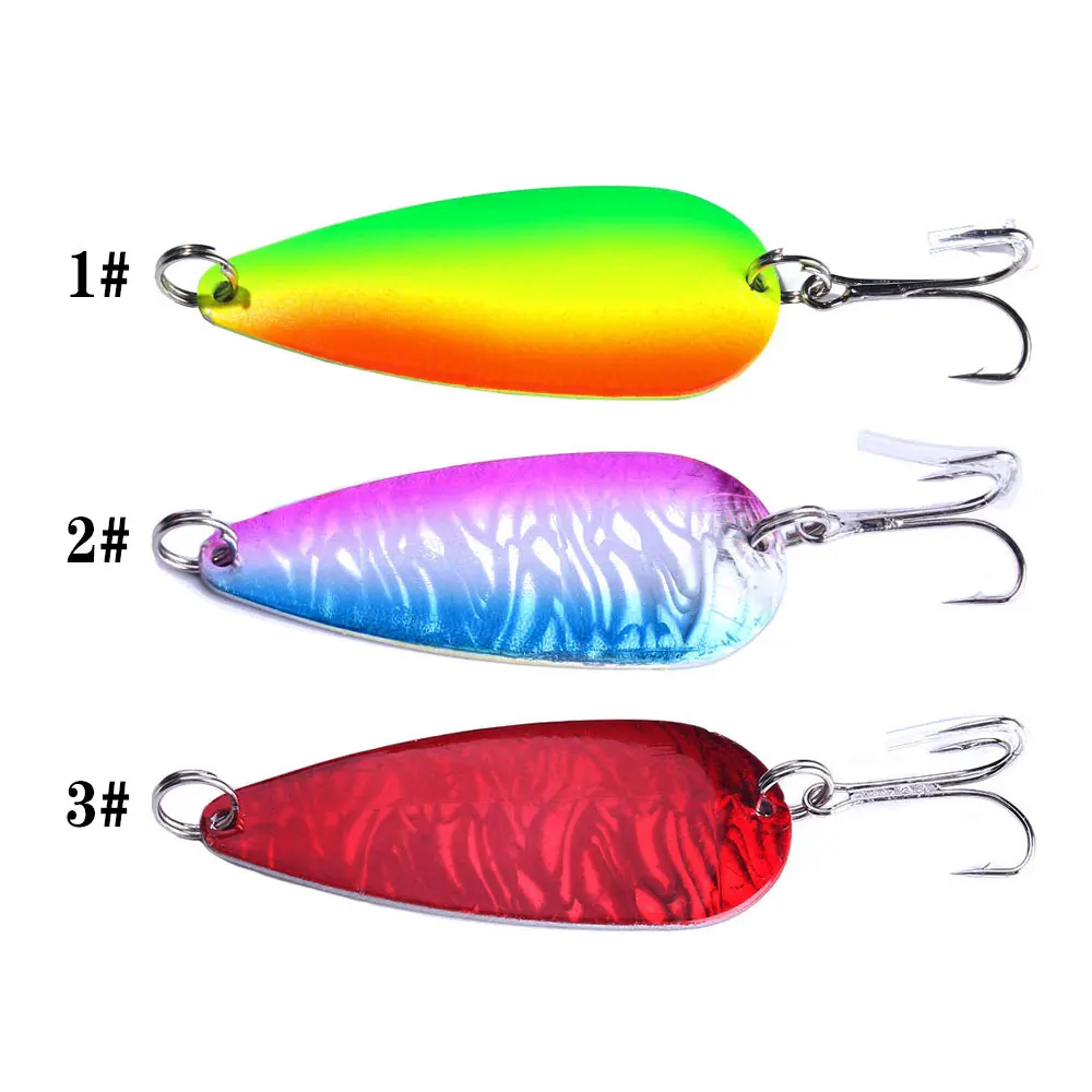 7.3cm 18g Metal Spinner Spoon Fishing Lure Hard Baits Colorful Sequins Noise Paillette Treble Hook Tackle | Спорт и развлечения