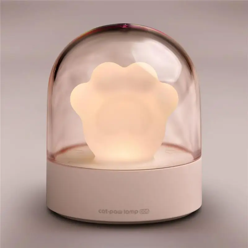 

Dropshipping 2021 New 2 Colors Creative Night Light Cat Creative Night Light Cat Paw Light Music Box USB Charging Built-in Light