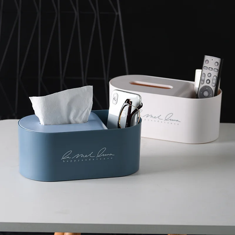 

Desktop Coffee Table Tissue Case Box Remote Control Data Line Organizer Nnapkins Holder Home Pumping Paper Storage Container