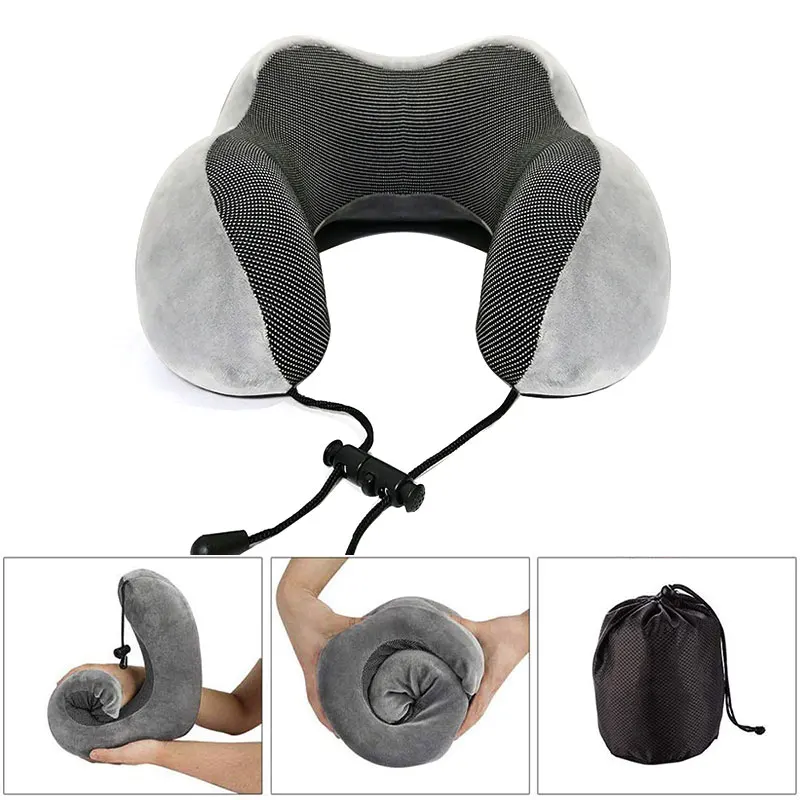 

Travel Memory Foam Neck Pillow U-Shaped Portable Cervical Repair Pillow For Airplane Car Office Nap Head Support Bedding Cushion