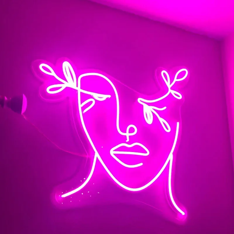 

Custom led Mother Nature Face Beauty Bar neon sign Hair Beauty Salon Store Room business signs , bedroom wall decor