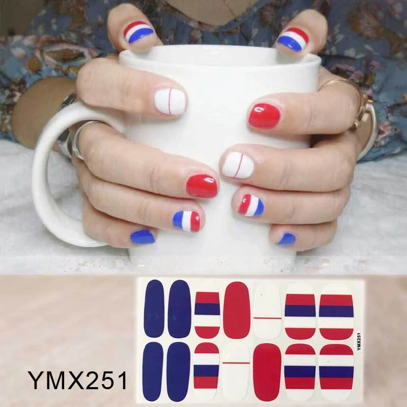 YMX251 1 лист цветной мультфильм милый медведь наклейки для ногтей клей полное покрытие наклейки для ногтей s 3D Водонепроницаемый Маникюр Pegatinas инструменты - Цвет: YMX251