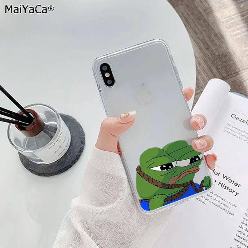MaiYaCa Sad Frog pepe meme ТПУ мягкий чехол для телефона Fundas чехол для iPhone 11 pro XS MAX 8 7 6 6S Plus X 5 5S SE XR