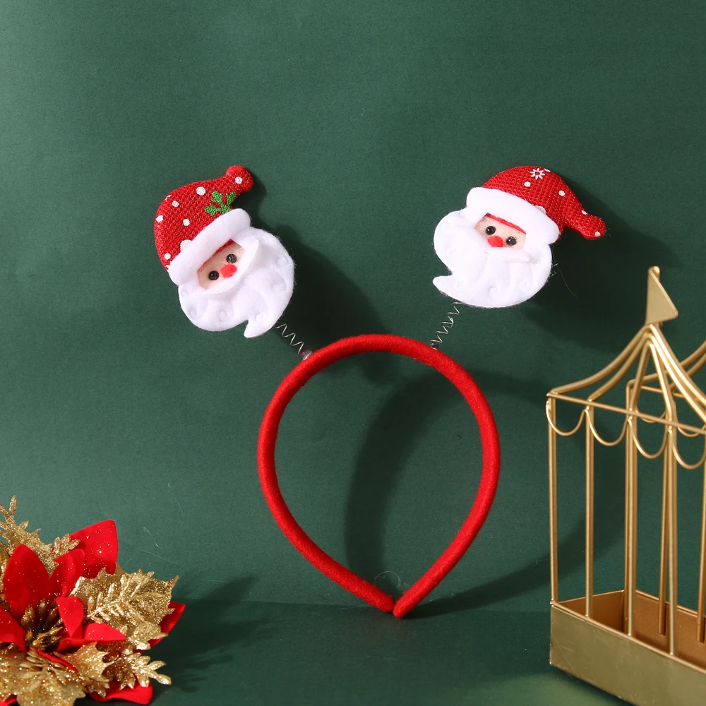 

IFMIA New Year Christmas Headbands Santa Claus Headband Kids Adult Headwear Ornaments Christmas Tree Party Hair Band Accessories