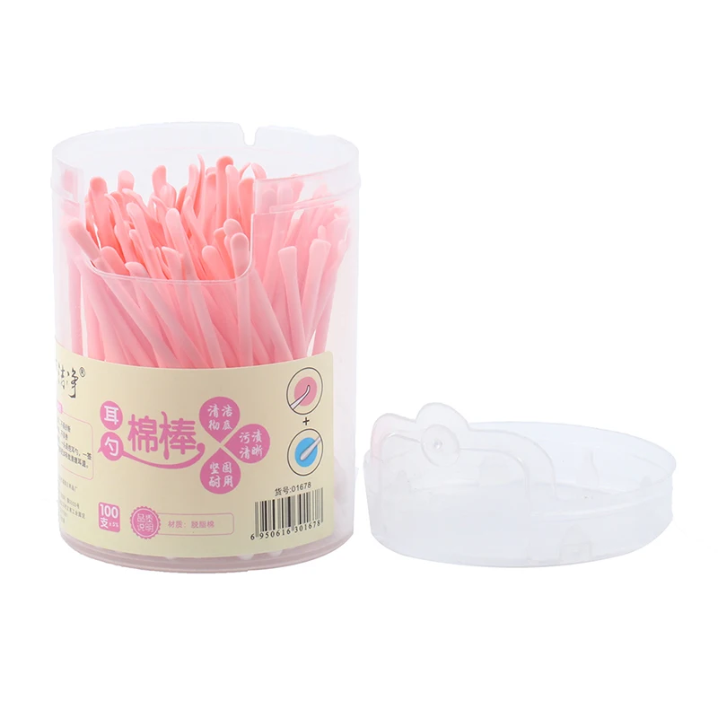 

100Pcs Cotton Bud With Ear Pick Innovative Disposable Double Headed Cotton Swabs For Beauty Makeup Nose Ears Cleaning