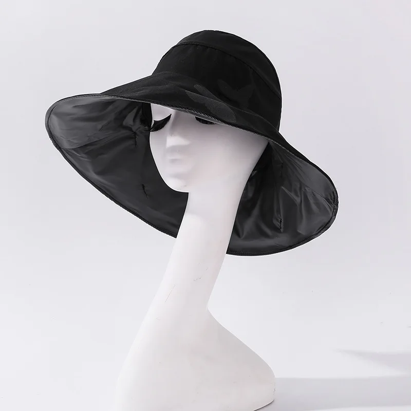 

Summer Female Sun Hats Big Brim Classic Bowknot Foldable Empty Top Hat Casual Outdoor Beach Cap For Women UV Protect Hat Chapeu