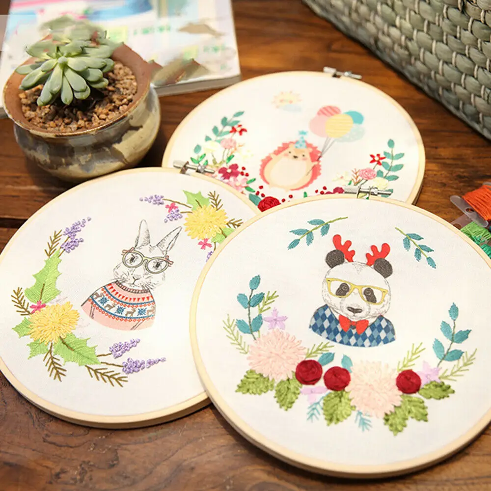 

15cm 6Pcs DIY Sewing Tool Round Wooden Embroidery Hoops Frame Set Bamboo Rings Cross Stich For Housewife Those Intelligent Girls