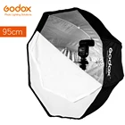 Портативный Зонт Godox, восьмиугольный софтбокс 95 см, софтбокс с отражателем для вспышки Speedlite с сумкой для переноски