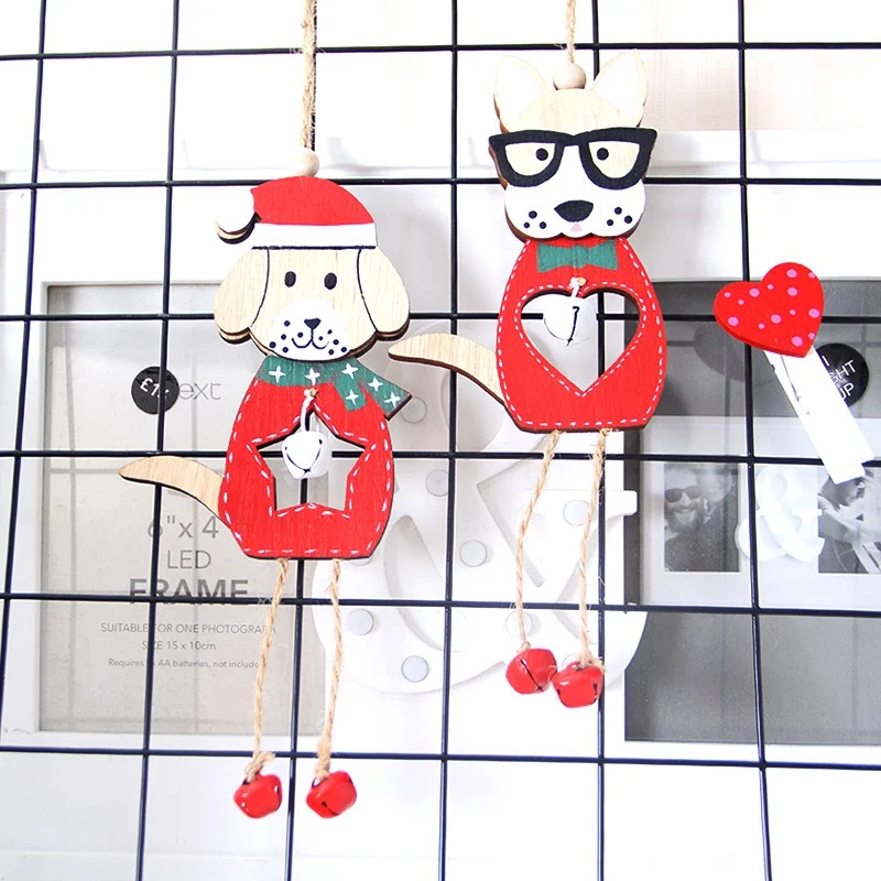 Рождественский подарок настольное деревянное украшение в виде собаки подвесные