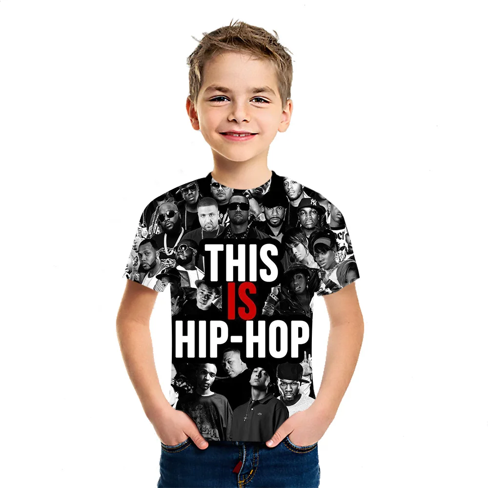 

2021 Summer Children's T-Shirt European And American Fashion 3D Printing T-Shirt Casua lHip Hop Style Loose Short Sleeve Top