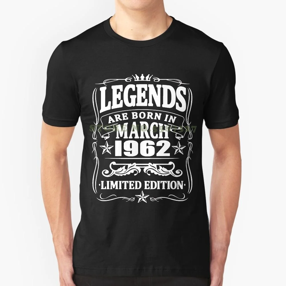 Мужская/женская футболка с надписью Legends are born in march 1962|Мужские футболки| |