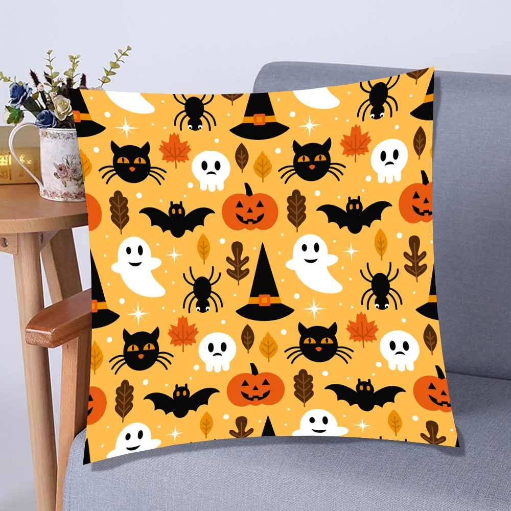 Наволочка на Хэллоуин 3D Джек О 'фонарь/Монстр/паутина/летучая мышь принт