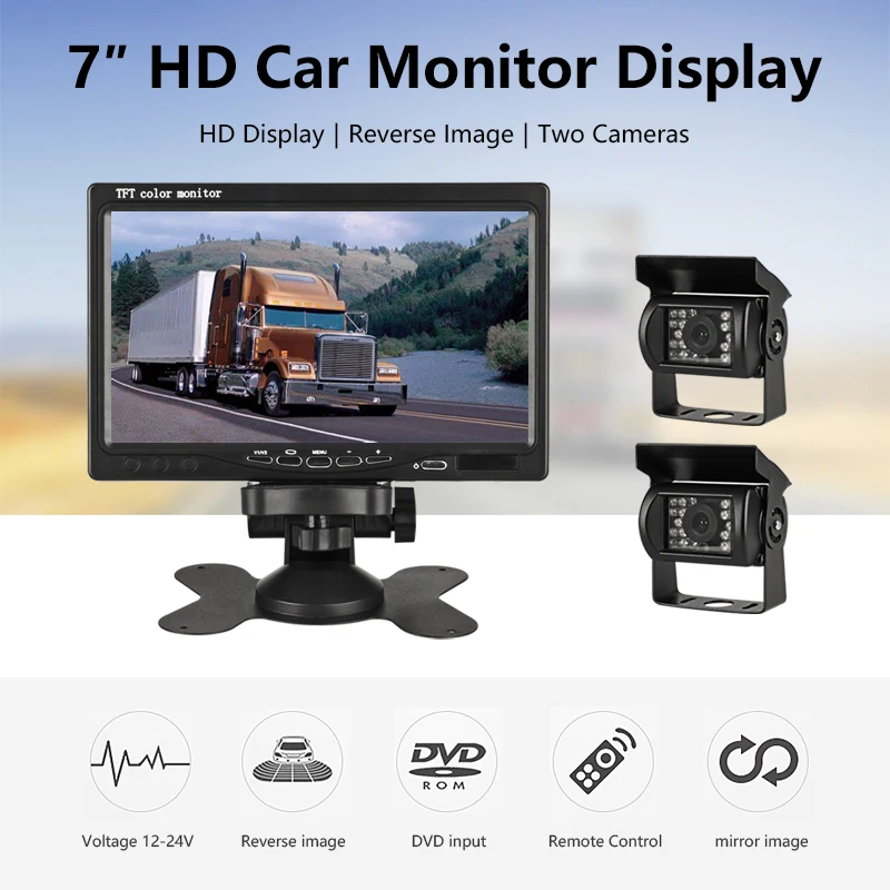 7 &quotавтомобиль грузовик автомобильный монитор TFT ЖК-дисплей 18 светодиодный