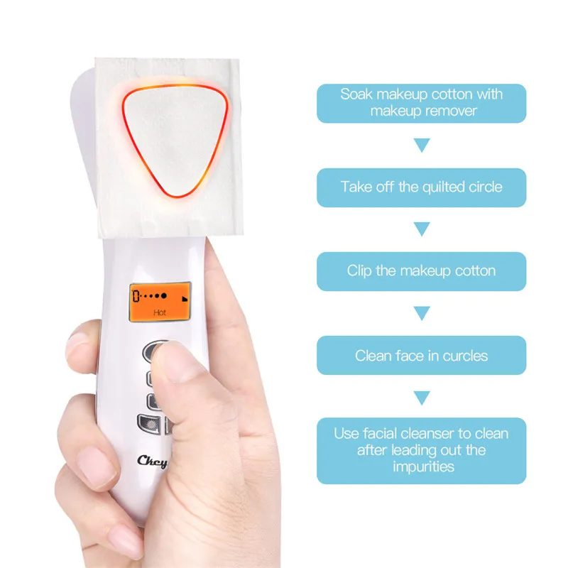 

Ultrasonic Vibration Face Skin Rejuvenation Remover Wrinkle Led Photon Face Massage Hot Cool Pore Cleaner Deep Cleansing Face