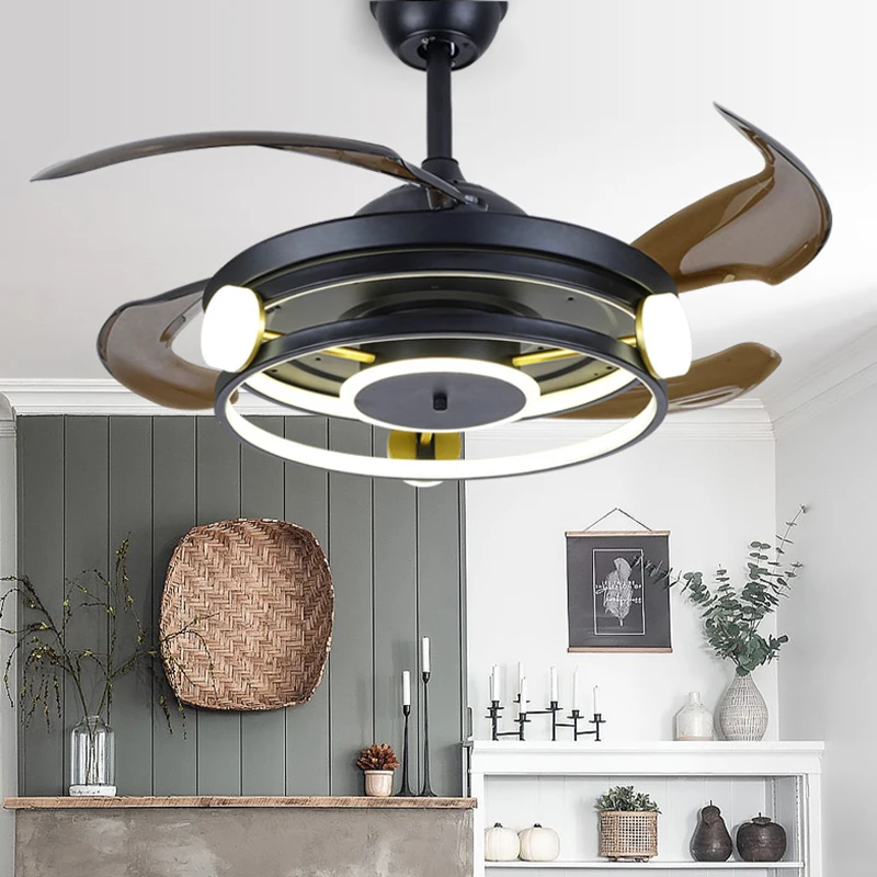 

Nordic bedroom decor led ceiling fan light lamp dining room ceiling fans with lights remote control lamps for living room