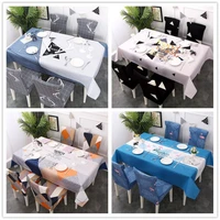 european small fresh cotton linen tablecloth waterproof household dining table chair cover coffee table cloth