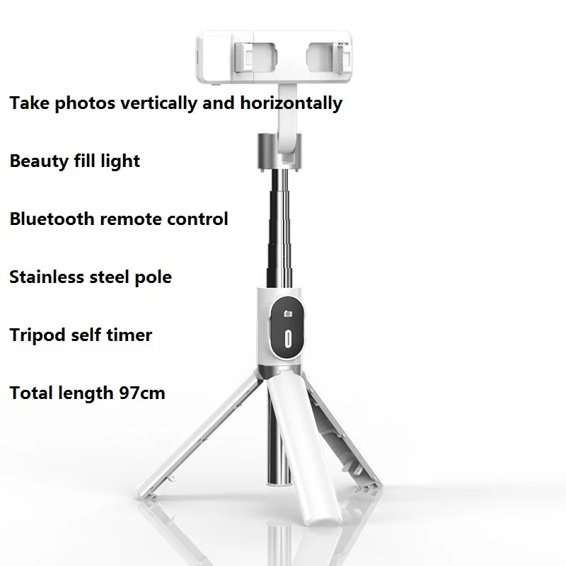 

2021 P60D Newest Selfie Stick Tripod Full Light Extendable Wireless Bluetooth Selfie Stick Tripod for iPhone 12/11 Android Phone