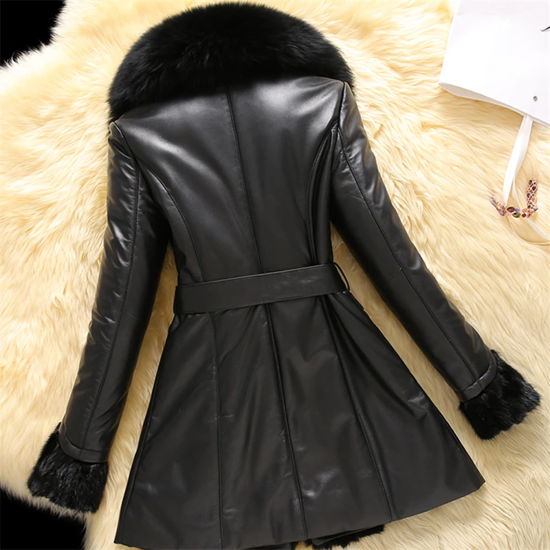 Женская куртка из натуральной кожи и меха норки Размер 7XL новинка 2020 года