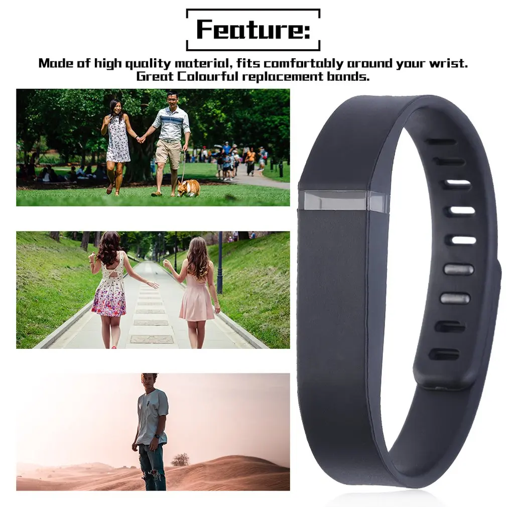 

Wrist Band Strap for Fitbit Flex Sport Smart Bracelet Replacement Wristband Activity Tracker Accessories English Black ONLENY