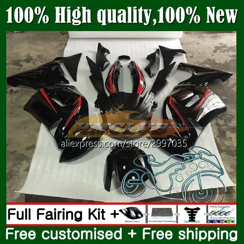 

Кузов комплект для KAWASAKI 650R ER6 F 650 R ER 6 F ER6F 06 07 08 4No.18 650R-ER6F ER-6F ER 6F 2006 2007 2008 обтекатель красного и черного цвета