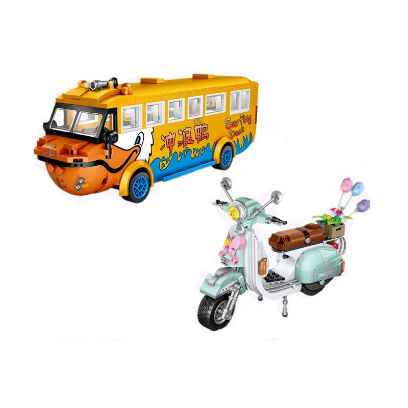 

LOZ Mini Building Blocks Motorcycle Sheep/Surf Duck Bus Boat Vehicle Assemable Educational Toys for Kids Creator DIY Toys Girls