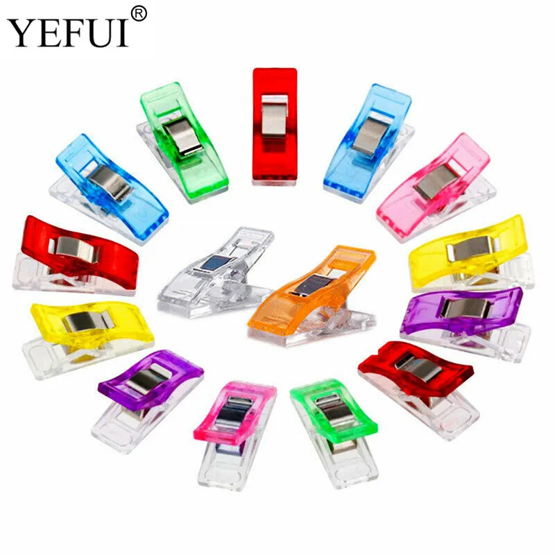 

YEFUI 10/20PCS Mixed Color Plastic Sewing Clips Fabric Quilting Craft Crocheting Knitting Safety Clips Holder DIY Tools