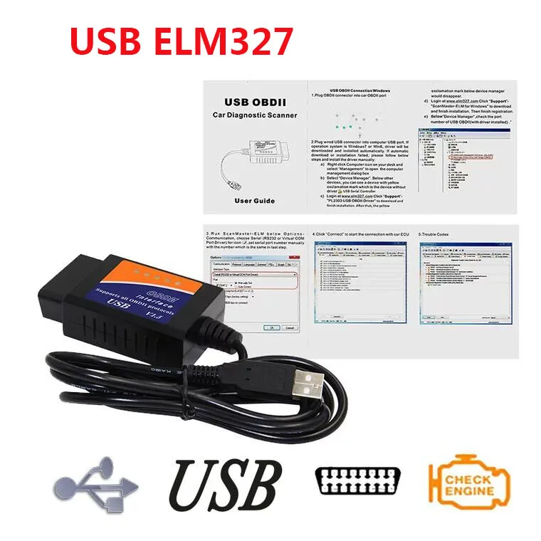 MINI USB ELM327 V1.5 OBD2 автомобильный диагностический интерфейс сканер ELM 327 OBDII
