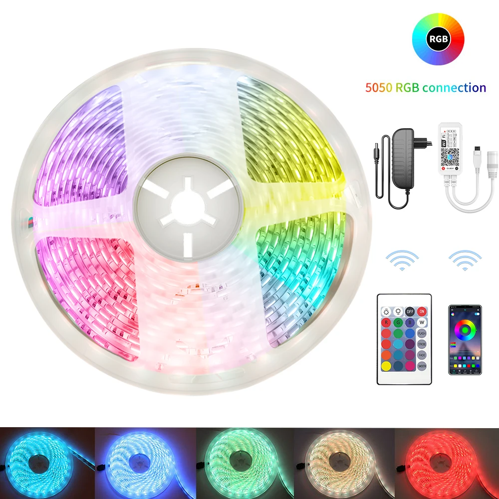 RGB Светодиодная лента 12 В с ИК управлением цветной светильник s неоновая 5050