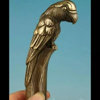 gothic old brass handmade parrot statue cane walking stick head umberlla handle