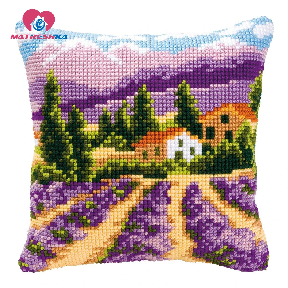 Ландшафтная защелка крючок подушка наборы вышивка крестиком поделки сделай сам