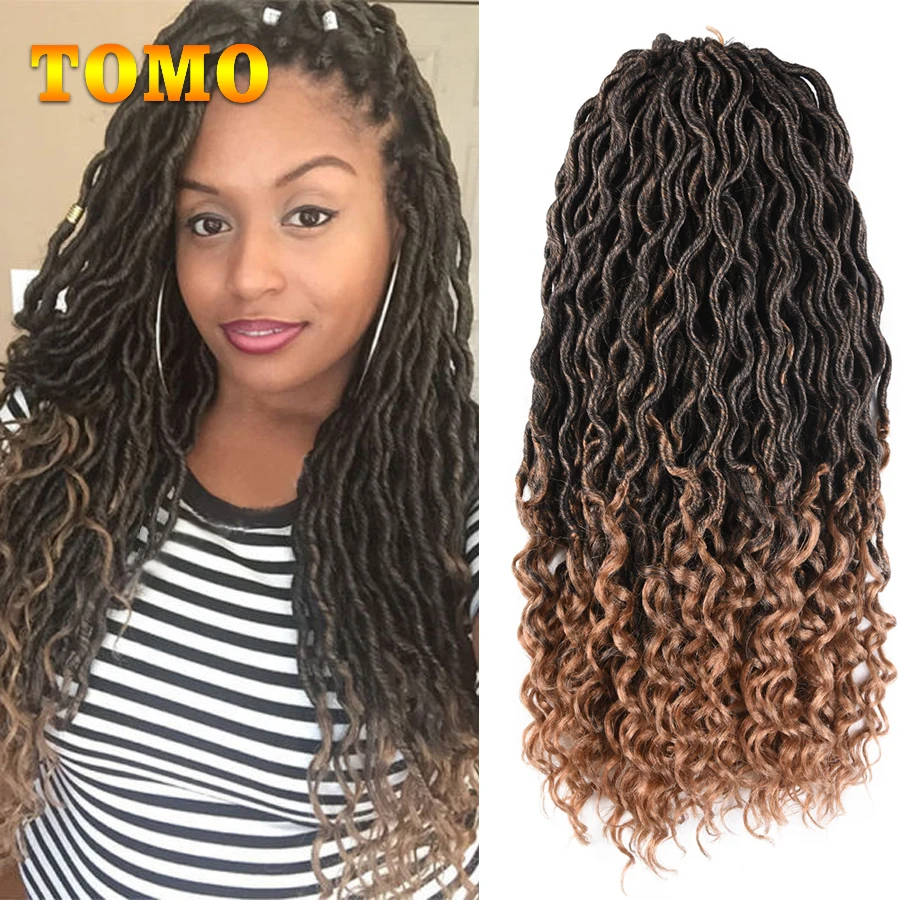 TOMO в богемном стиле Faux Locs Curly вязаная крючком коса 20 дюймов 24 пряди эффектом