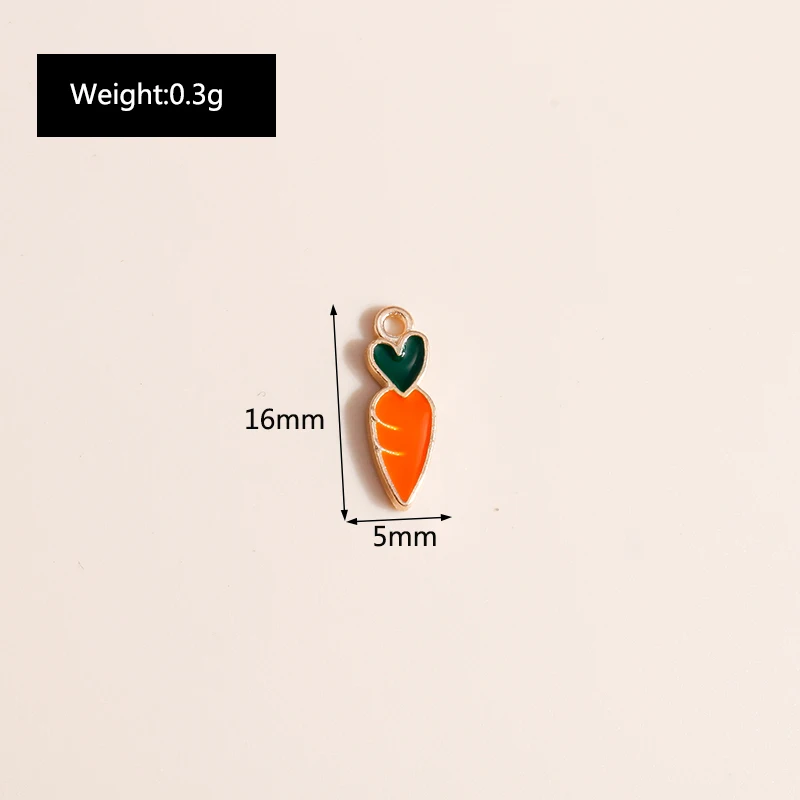 10pcs/lot 5*16mm Mini Carrot Charms for Earrings Pendants Necklaces Making Cartoon Enamel Heart DIY Jewelry Accessories - купить по
