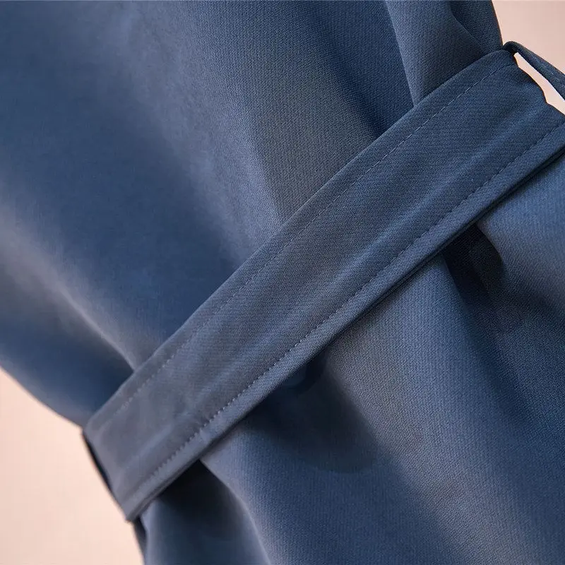 

Women 2020 Spring Autumn New Elegant Chiffon Dress Suit Bow Collar Print A-line Dresses Belt Vest 2 Piece Set Plus Size 4XL R127