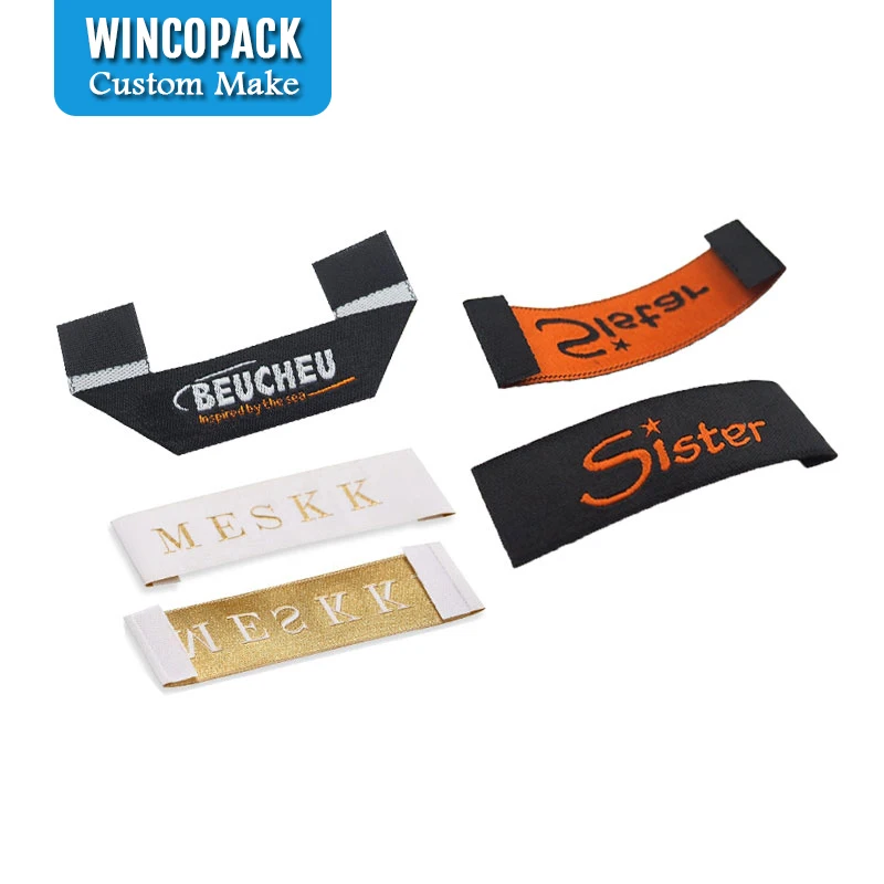 Логотип бренда на заказ аксессуары для одежды хлопчатобумажная ткань печатная