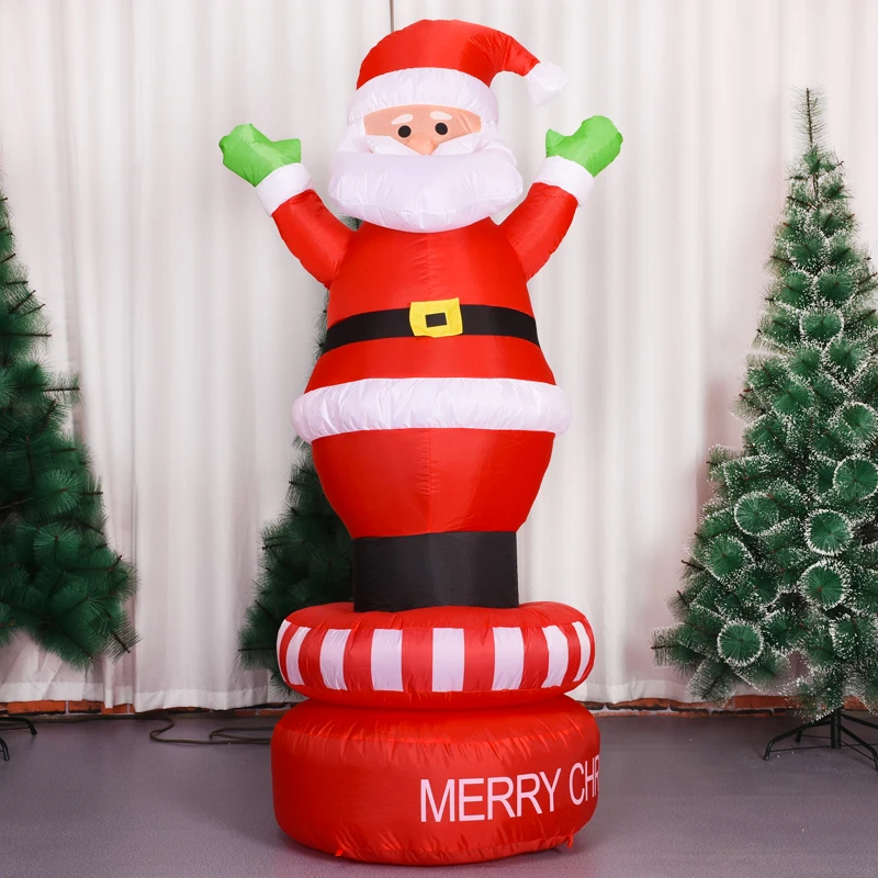 

Christmas Outdoor Indoor Decoration Inflatable Toys Rotating Raised Hands Santa Claus Inflatable Doll Christmas Party