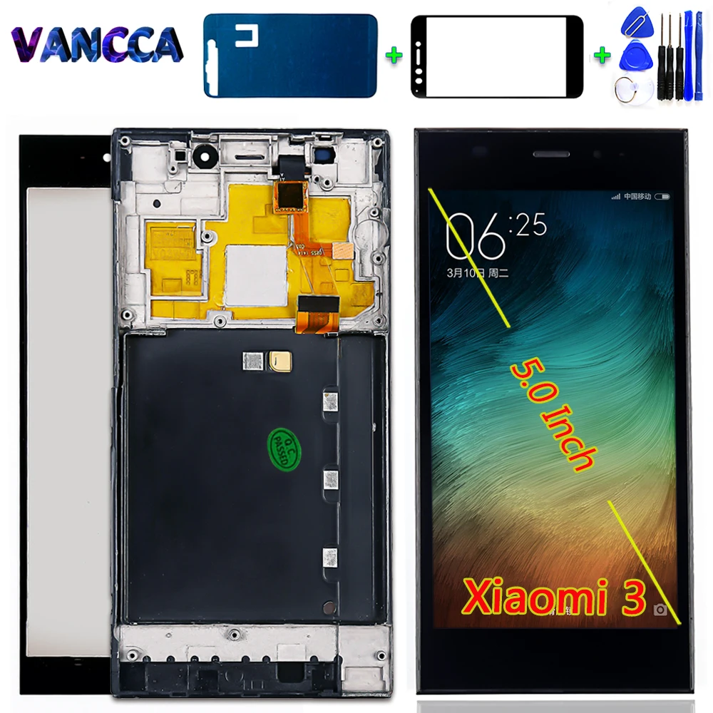 ЖК-дисплей качества AAA для Xiaomi M3 Mi3 Mi 3 5 0 дюймов рамка сенсорный экран дигитайзер в
