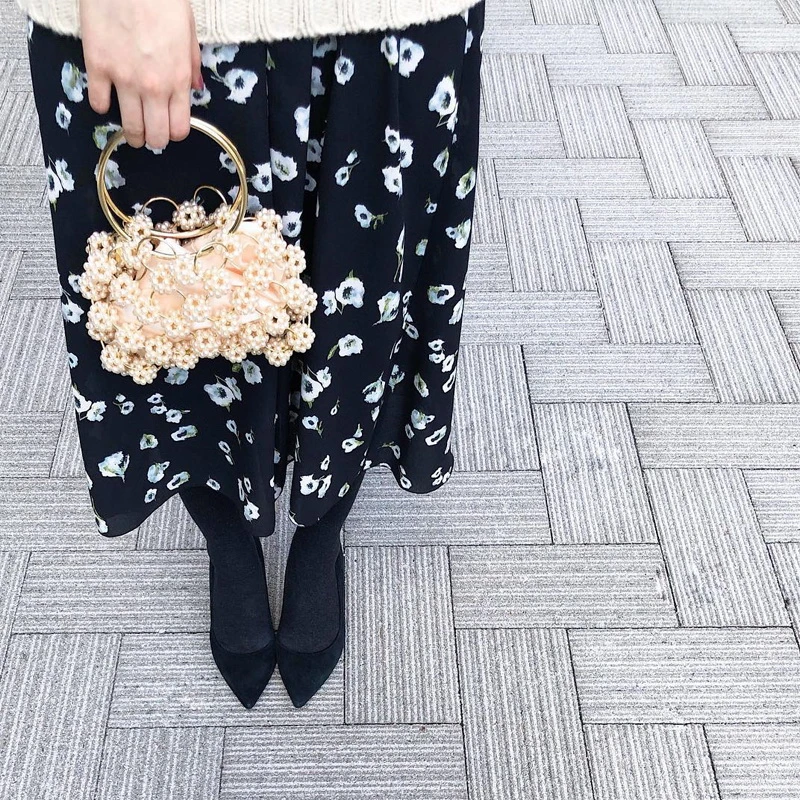 

Women Bags Pearl Totes Satin Handbags Flower Evening Bags For Women 2019 Wedding Bride Metal Ladies Crossbody Shoulder Bags