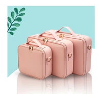 women professional makeup case pu large travel cosmetic organizer for cosmetics make up storage bag beautician beauty suitcase