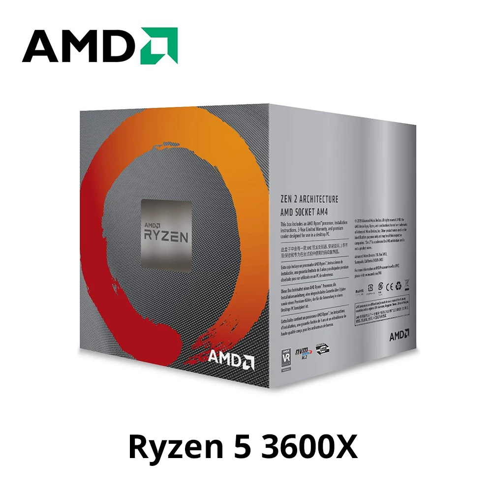 Процессор AMD ryzen 5 3600X 3 8 GHz 6 Core 12 Thread 95W третьего поколения процессор Ryzen разъем AM4
